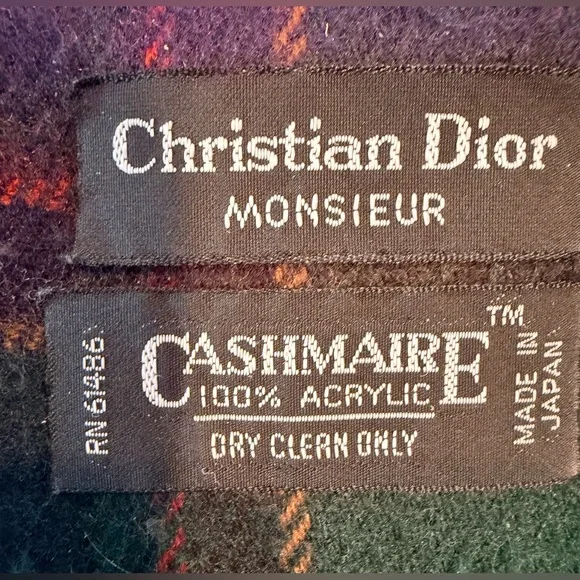 Christian DiorMonsieur Tartan Plaid Cashmaire Scarf